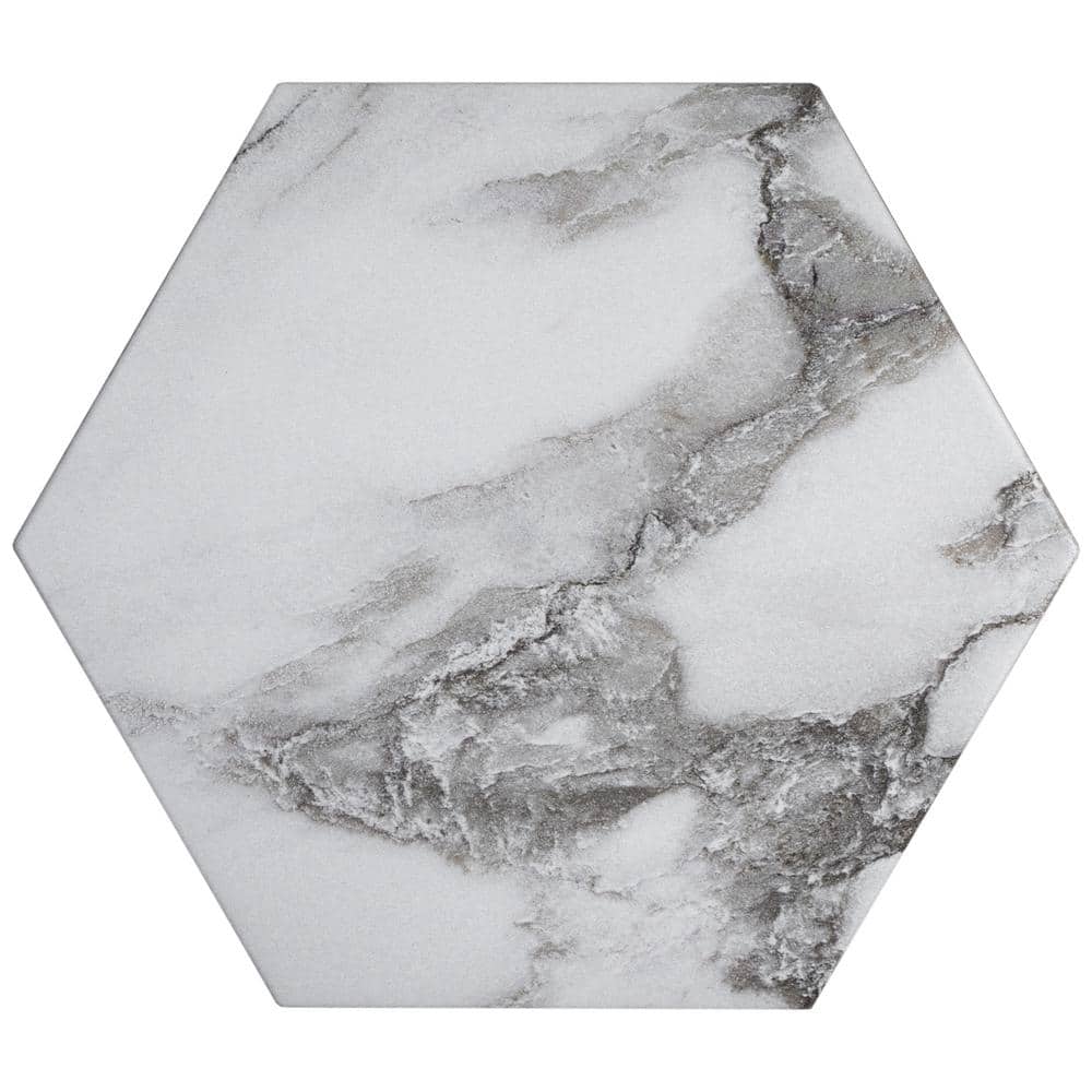 Marquina Hexagon Matte Porcelain Wall & Floor Tile 7.7" x 8.9"