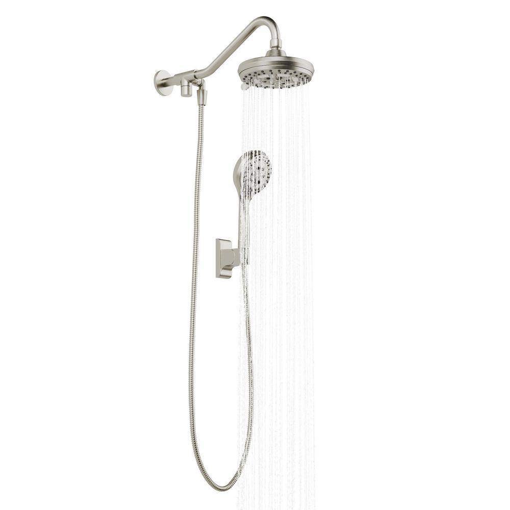 Brushed Nickel Multi-Function Handheld Rain Shower System