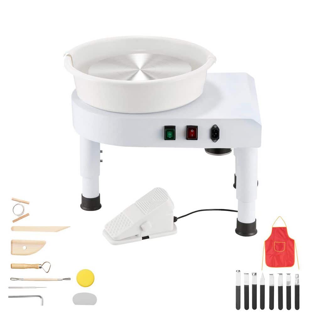 Ceramic Pottery Wheel 11 in., Adjustable Speed 60-300 RPM Foot Pedal Detachable Basin Tool Kit White 2025 Upgrade price history on PriceWatchPro
