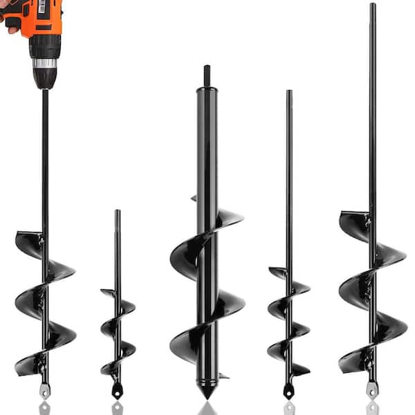 4-Piece Garden Planting Auger Set for 3/8 in. Drill