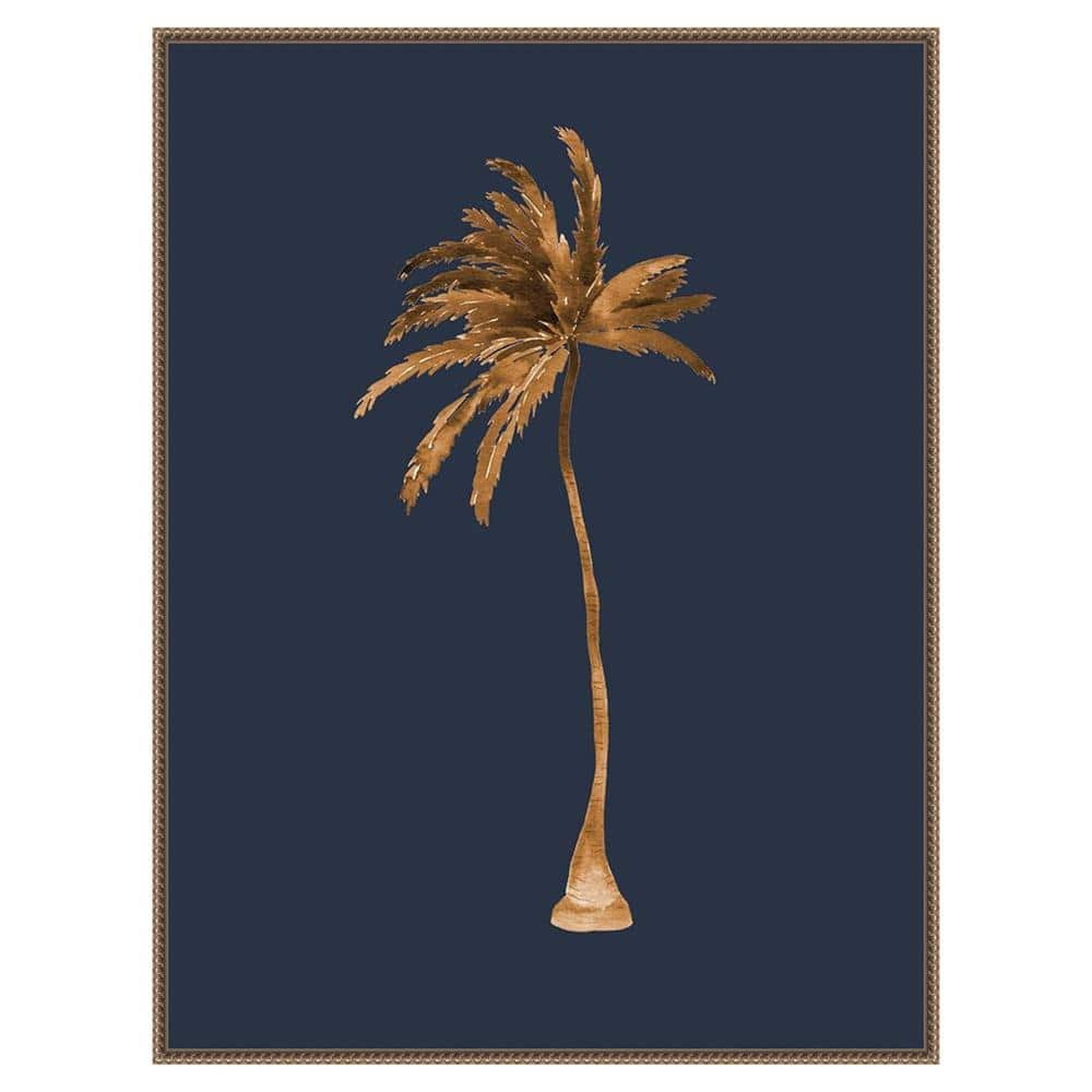 Golden Palm Beaded Bronze Framed Canvas Wall Art, 32" x 42"