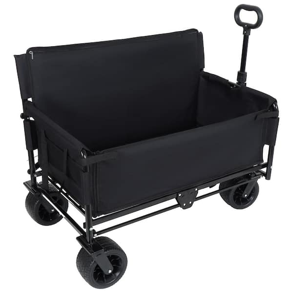 6.4 cu. ft. Fabric bin Garden Cart with Bench Seat and Storage
