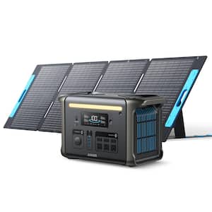 1800W Output/2400W Peak SOLIX F1500 Push Button Start Solar Generator w/ 1 200W Solar Panel for Outdoor Camping,Home,RVs