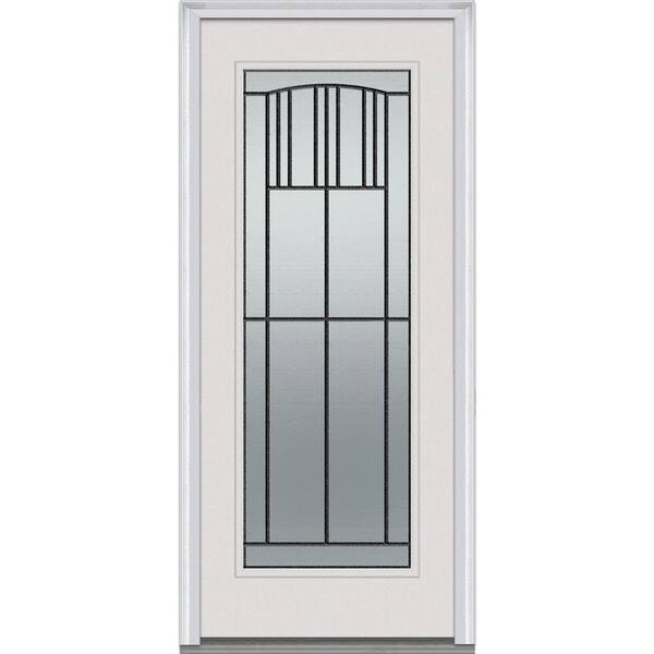 MMI Door 36 in. x 80 in. Madison Right-Hand Full Lite Classic Primed Fiberglass Smooth Prehung Front Door