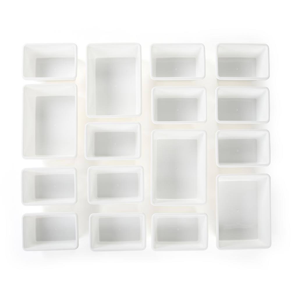Extra Large Gray and White Kids Toy Storage Organizer with 16 Bins