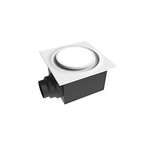 Low Profile 80 CFM 0.3 Sones Quiet Ceiling Bathroom Ventilation Fan with LED Light/Night Light White