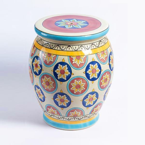 17.75 in. Tall Ceramic Garden Stool Camila