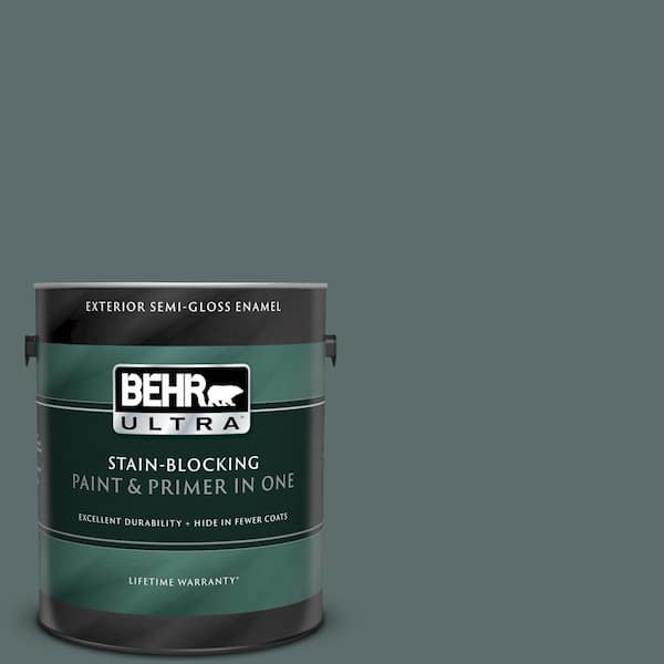 BEHR ULTRA 1 gal. #UL220-22 Mountain Pine Semi-Gloss Enamel Exterior Paint and Primer in One