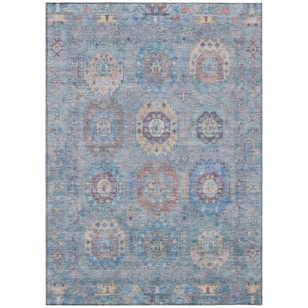 Addison Rugs Chantille Machine Washable Indoor/Outdoor Abstract ACN2227 Blue 3 ft. x 5 ft. Area Rug