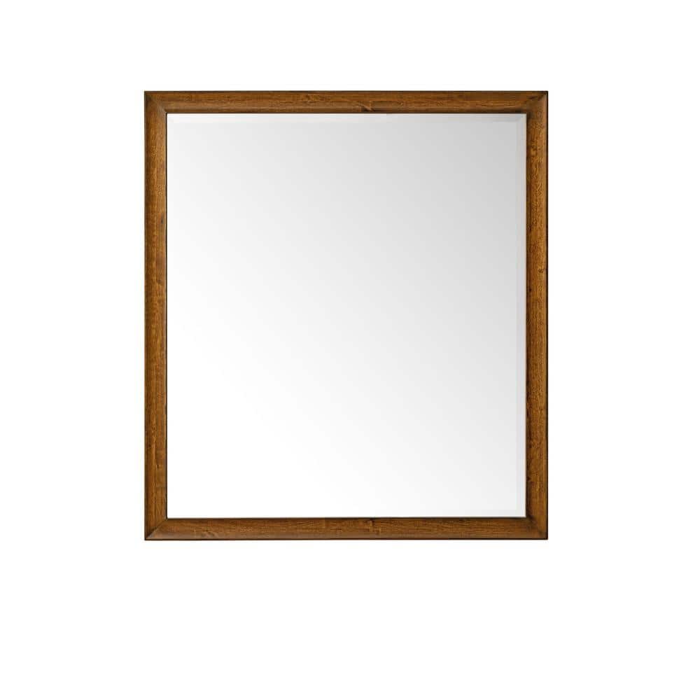 Natural Walnut Rectangular Wood Framed Mirror, 40" x 36"