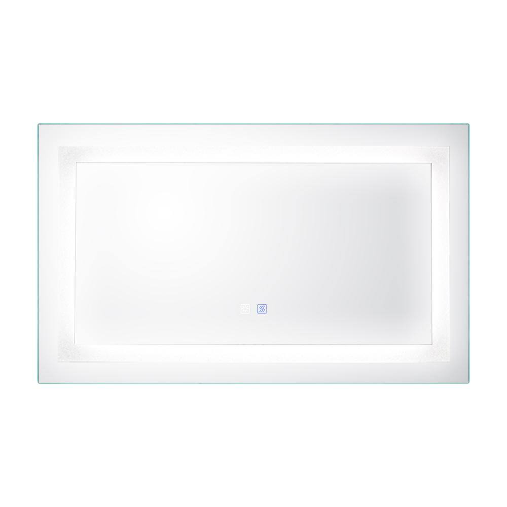 40 in. W x 24 in. H Large Rectangular Frameless Anti-Fog and Touch Sensor W