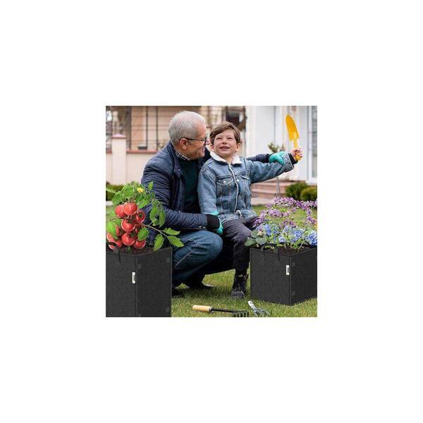 Flynama 5 Pack 5 Gal. Square Thick Fabric Grow Bags with Handles