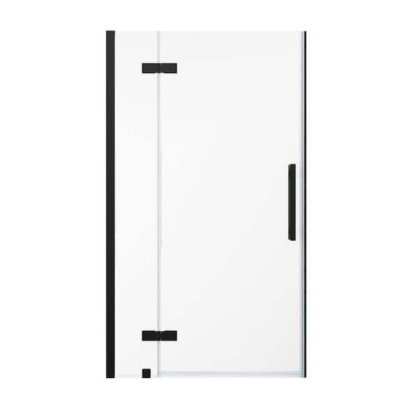Tampa 43 11/16 in. W x 72 in. H Pivot Frameless Shower Door in Black