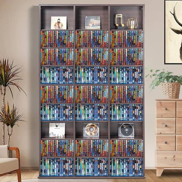 SKYSHALO Media Storage Cabinet, 9-layer DVD Shelf Holds up to 756