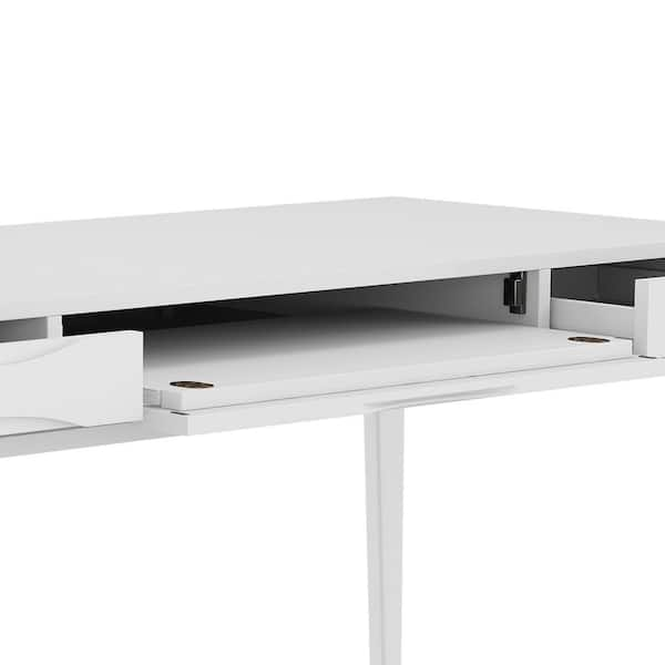 Best Buy: Simpli Home Harper SOLID HARDWOOD Mid Century Modern 60 inch Wide  Desk in White AXCHRP-10W