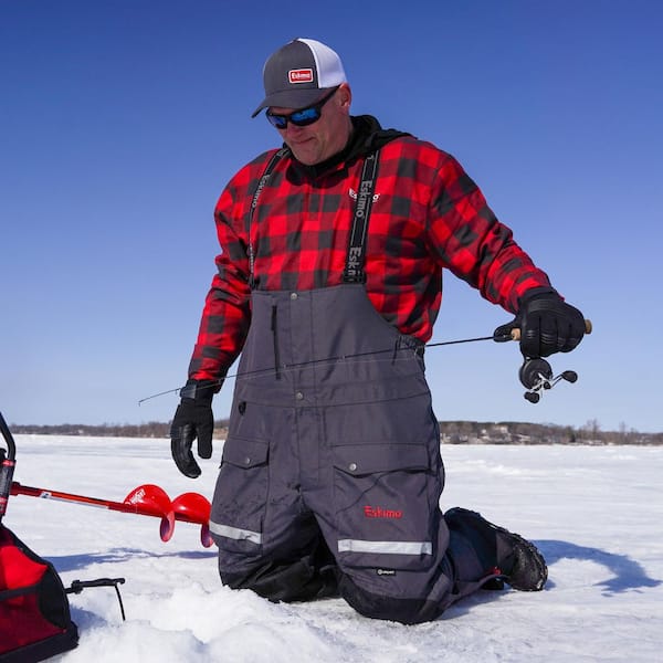Roughneck Ice Fishing Bibs, Men's, Forged Iron, Medium