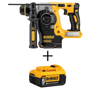 20V MAX Cordless Brushless 1 in. SDS Plus L-Shape Rotary Hammer and (1) 20V MAX Premium Lithium-Ion 5.0Ah Battery