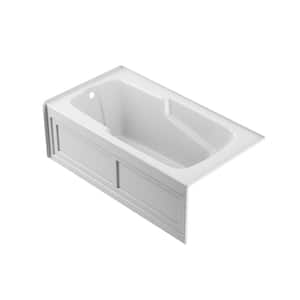 CETRA 60 in. x 32 in. Acrylic Left Drain Rectangular Alcove Soaking Bathtub in White