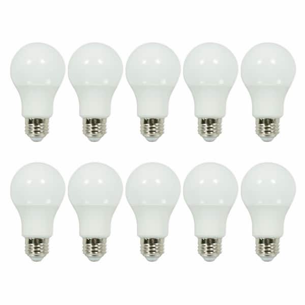 10-Pack 1500 Lumen LED A19 Bulb 100W Equivalent E26 3000K