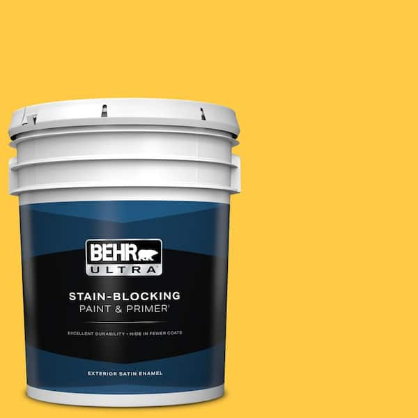 BEHR ULTRA 5 gal. #P290-6 English Daisy Satin Enamel Exterior Paint & Primer