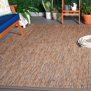 Courtyard Dark Gray/Rust 4 ft. x 6 ft. Dotted Diamond Indoor/Outdoor Area Rug