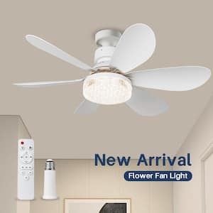 Socket Ceiling Fan Light 1.71 ft./20.47 in. Indoor White Ceiling Fan Light with LED Light Remote, E26 Spiral Socket