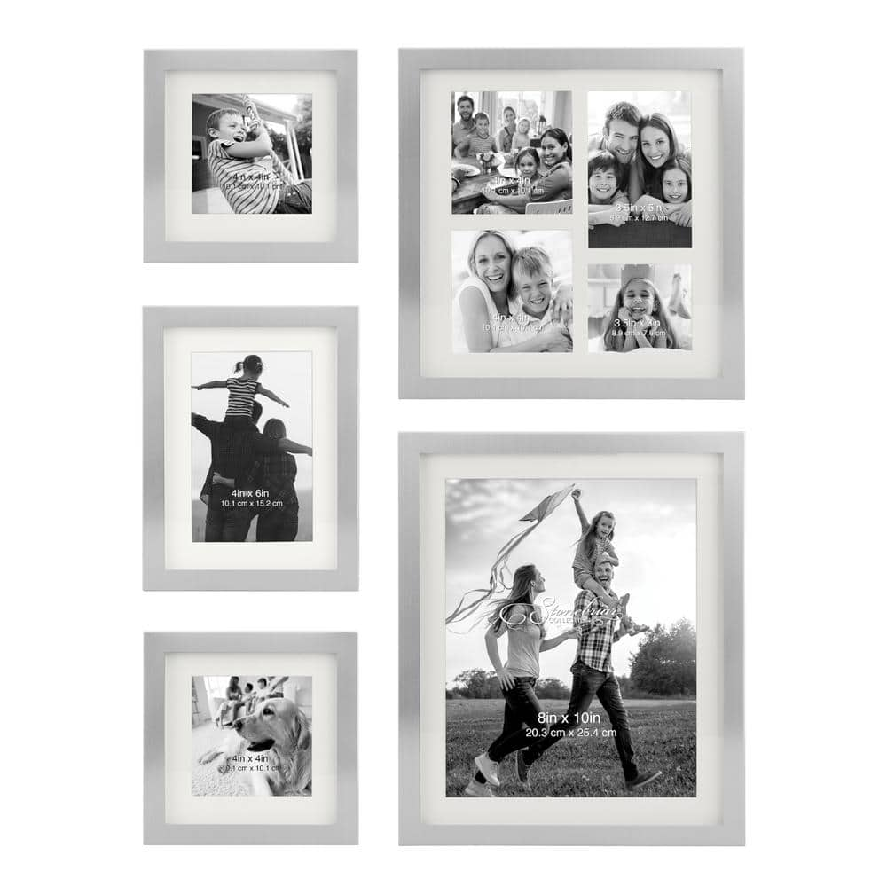 Decorative Stamped Silver Picture Frame Set, (Set of 5) -  Stonebriar Collection, SB-6179S5