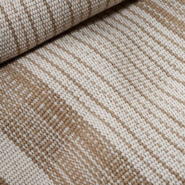 Quincy Stripe Handwoven Khaki 3 ft. x 5 ft. Outdoor Area Rug