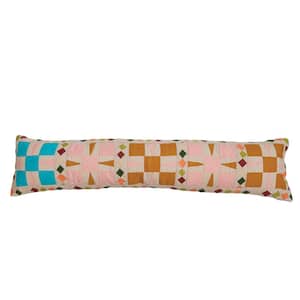 Multicolor Patchwork Cotton 40 in. X 9 in. Throw Pillow
