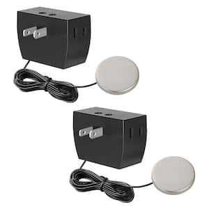 Black 8 ft. Extension Cord Touch Dimmer Switch, Touch Pad Control with 3-Levels of Dimming ETL Listed (2-Pack)