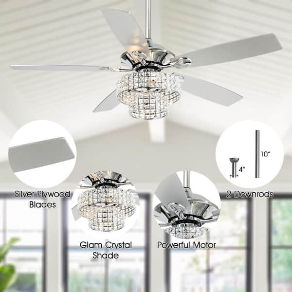 matrix decor 52 in. Indoor Chrome Crystal Chandelier Ceiling