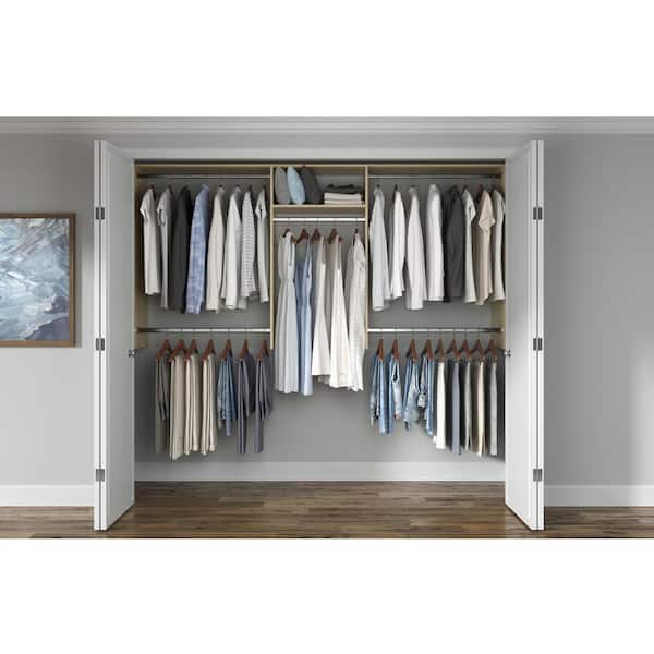 Basic Hanging 60 in. W - 96 in. W Harvest Grain Wood Closet System