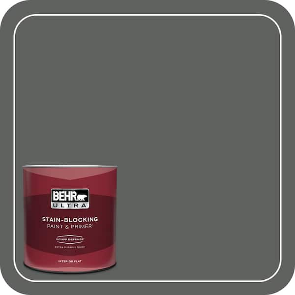 BEHR ULTRA 1 qt. #N460-6 Hematite Extra Durable Flat Interior Paint & Primer