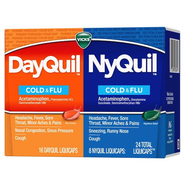 DayQuil and NyQuil Cold and Flu Acetaminophen Liquicaps (24-CNT)