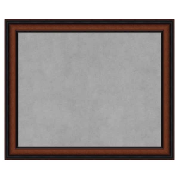 Amanti Art Cyprus Walnut Narrow 23 in. x 19 in. Framed Magnetic Board