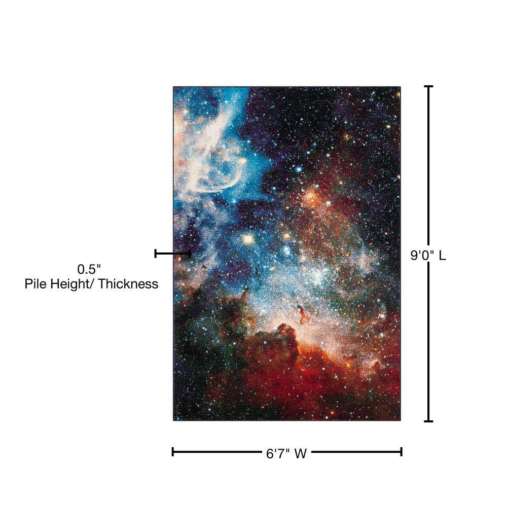 Galaxy Multicolor Abstract Synthetic Area Rug
