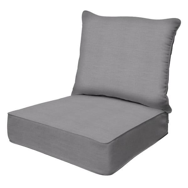 Honeycomb Outdoor Deep Seating Lounge Chair Cushion in Heathered Solid Grey