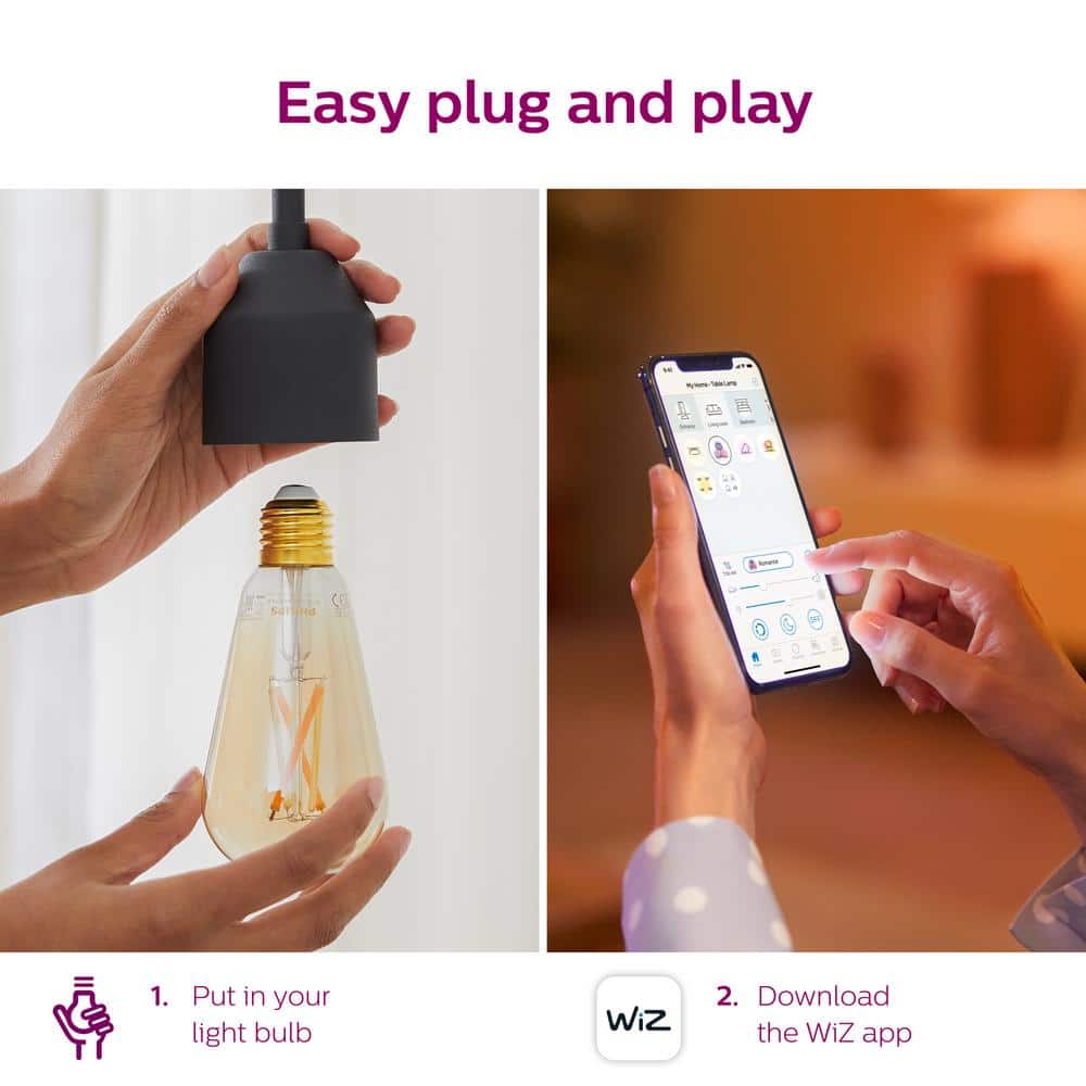 Philips Clear Glass Smart Wi-Fi LED Dimmable Edison Bulb