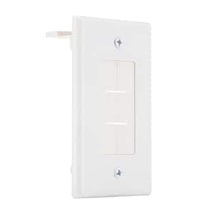 1-Gang White Flexible Cable Pass-Through Plastic Wall Plate