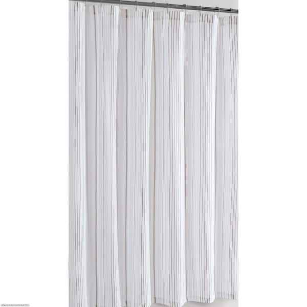 Cottage Classics 72 in. x 72 in. Warm Hearth Stripe Shower Curtain