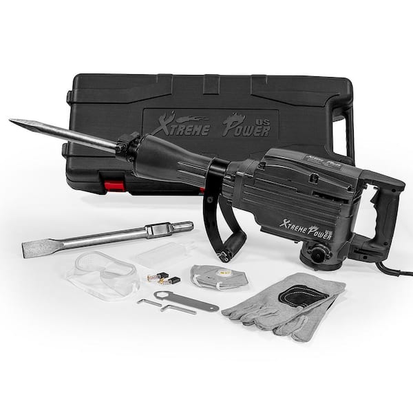 2200-Watt Heavy-Duty Electric 13.8 in. x 8.3 in. Demolition Hammer with Steel Handle