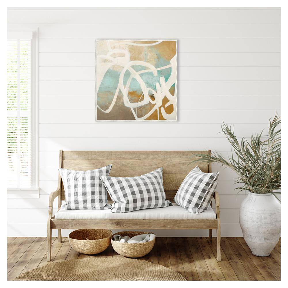 Notify Abstract White and Earth Tones Canvas Print
