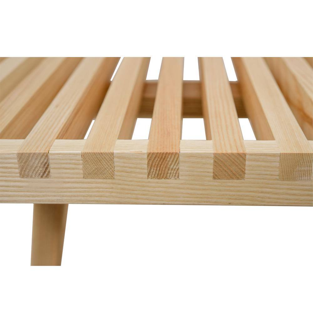 Mid-Century 5' Natural Wood Platform Bench