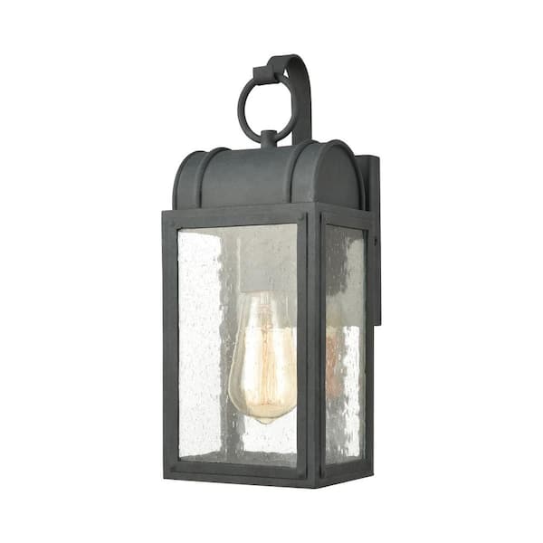 Titan Lighting Hopkins Aged Zinc Outdoor Hardwired Wall Sconce with No Bulbs Included