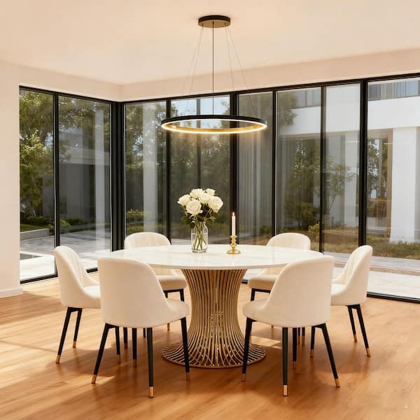 BYBLIGHT Roesler Modern White Sintered Stone Top 59