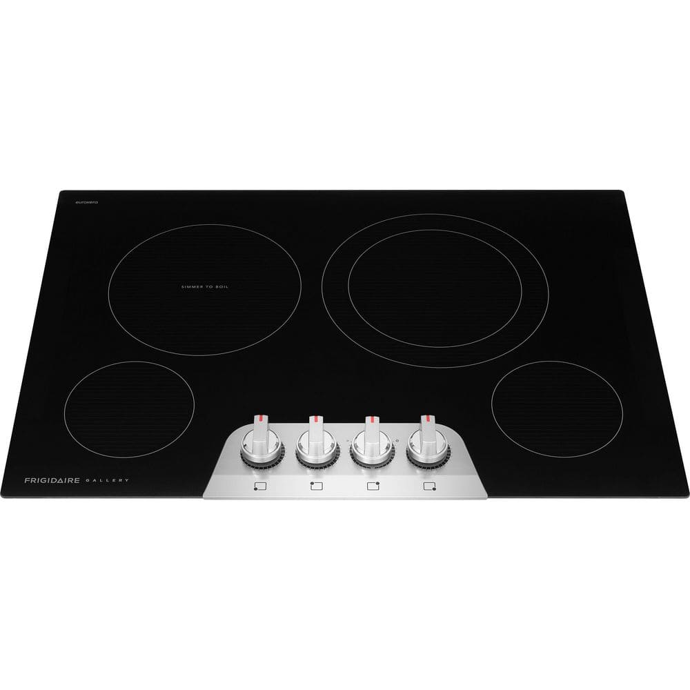 30 in. 4 Elements Electric Cooktop in Stainless Steel with 2-in-1 Dual Element