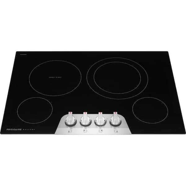 30 in. 4 Elements Electric Cooktop in Stainless Steel with 2-in-1 Dual Element