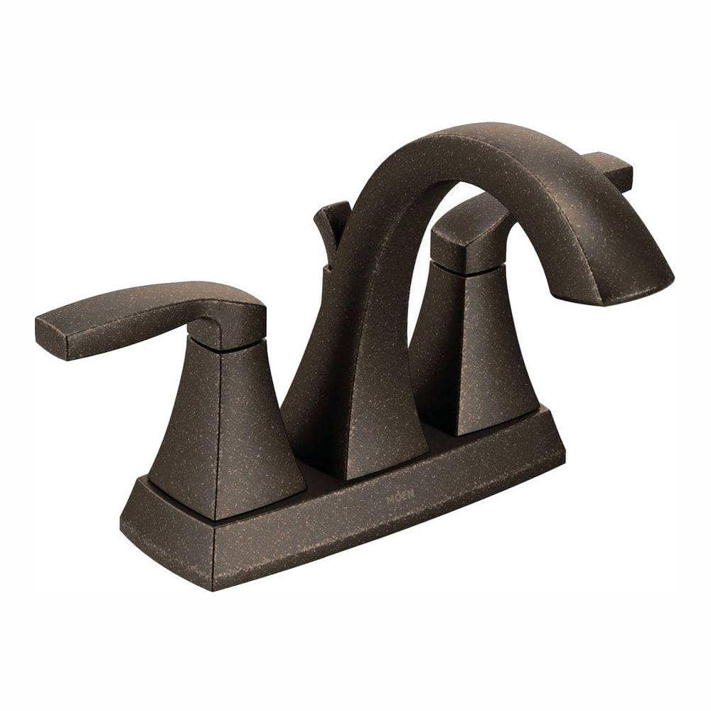 MOEN Voss 4 In Centerset 2 Handle Bathroom Faucet In Oil Rubbed Bronze   Oil Rubbed Bronze Moen Centerset Bathroom Faucets 6901orb 64 1000 