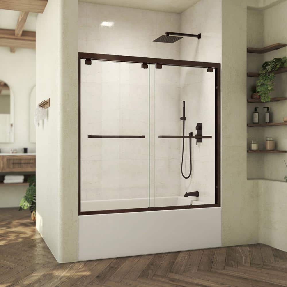 Abbey 56 - 60 in. W x 58 in. H Semi-Frameless Bypass Tub Door in Oil Rubbed Bronze price history on PriceWatchPro