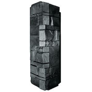 NovikStone Dry Stack Stone Corner 5.9 in. x 16 in. Stone Siding Corner in Onyx (5 Per Box, 6.3 lin. ft.)